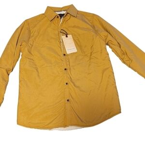 Nomad By Craft + Flow Mustard Button Down Sherpa Lined Top Shacket w/ Pocket Med